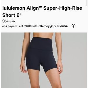 Lululemon Navy Biker Shorts